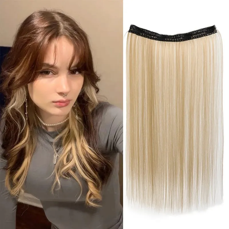 20inch Hair extensions Wig Hair Clips Hair piece Synthetic Straight Hair Extensions with 4clips for Women Halloween Party — image 8