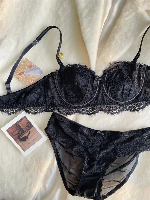 Conjunto de sutiã com orelha de coelho meia xícara francesa venda quente sem alças antiderrapante minimizador suporte lateral anti-sag 32-38 lingerie feminina — image 9
