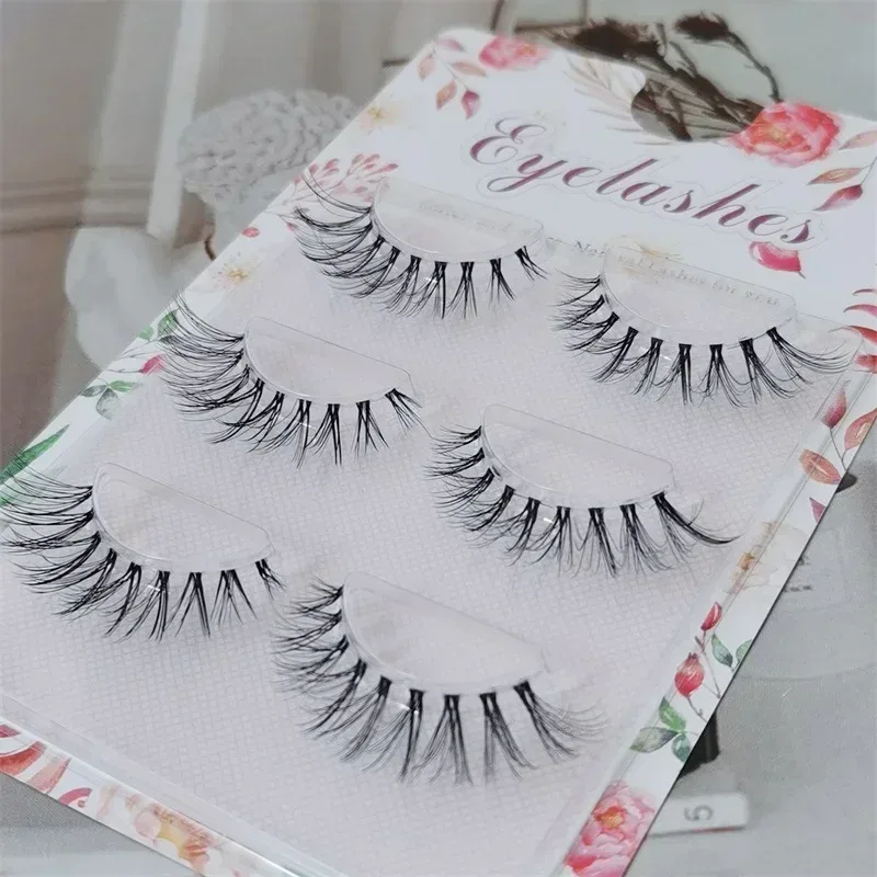 HBZGTLAD3pairsTransparent Terrier Simulation Eye Tail with Long Air Eyelashes Pairs Natural 3D Mink False Eyelashes Makeup Fake — image 10