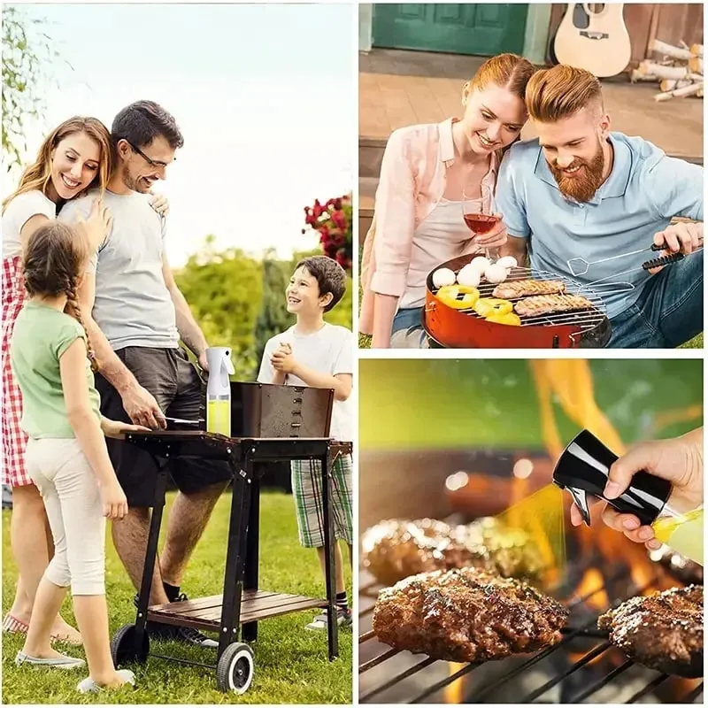 200/300/500mlOil Spray Plastic Household Kitchen Oil Spray Bottle Or Oil Brush Nebulizing Mist Filling Cooking Dual Use BBQ — image 6