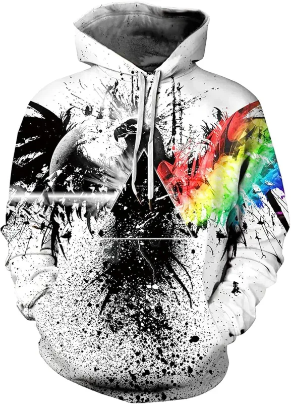 Moletom com capuz gráfico masculino unissex com estampa de novidade, pulôver com padrão 3D com bolso, moletom com capuz gráfico quente de manga comprida Me — image 9