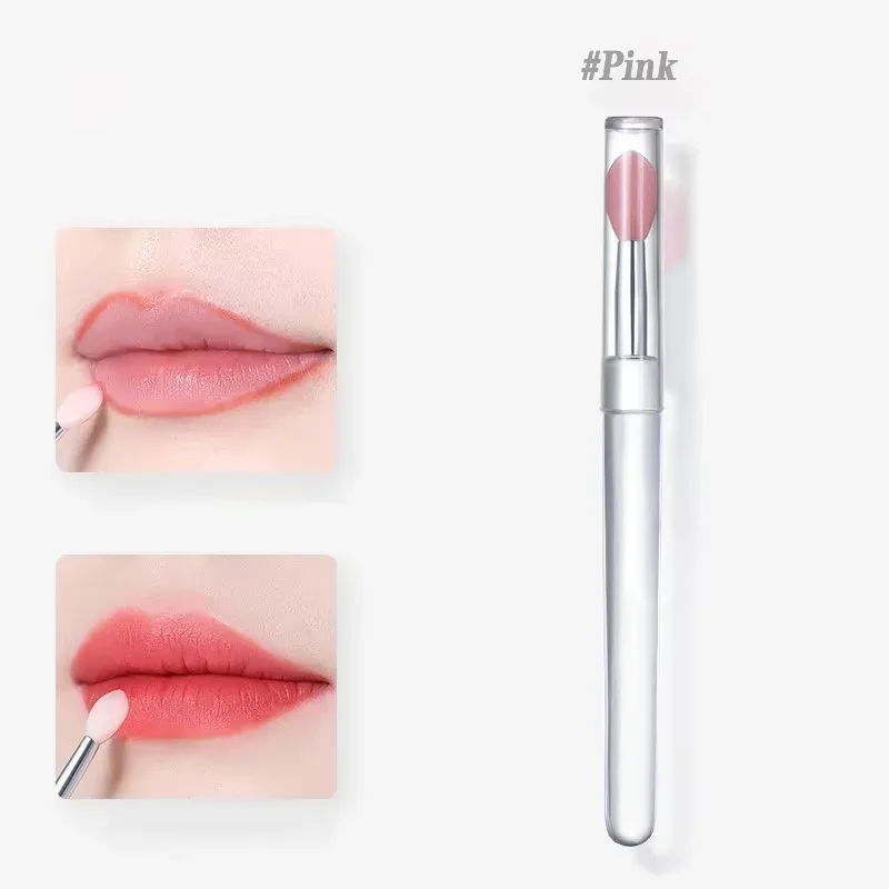 Silicone Lip Mask Brushes (Transparent/Pink)- Portable Lip Scrub Applicator Soft Silicone Tip for Lip Balm/Lip Mask — image 9