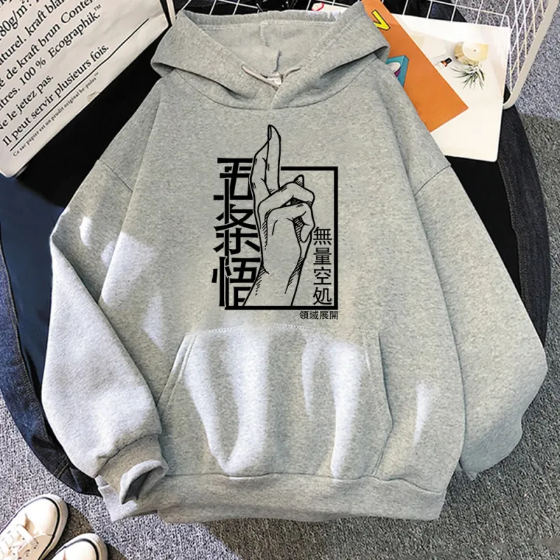 Anime Jujutsu Kaisen Manga Gojo Satoru Graphic Hoodies Vintage Oversized Hooded Long Sleeves Cotton Hoodie Men Women Clothes — image 3