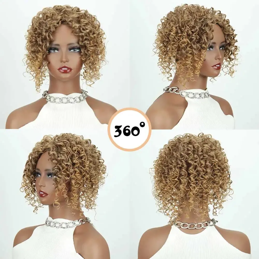 Synthetic Short Kinky Curly Hair Topper Clip-in Afro Curly Hairpiece for Women Natural Looking Top Hairpiece for Thinning Hair — image 4