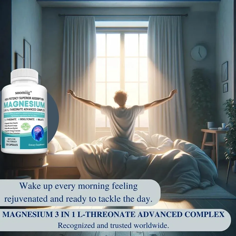 3-in-1 - Magnesium L-Threonate Glycinate Malate Brain Health Sleep Support Enhanced Immunity Energy Metabolism — image 5
