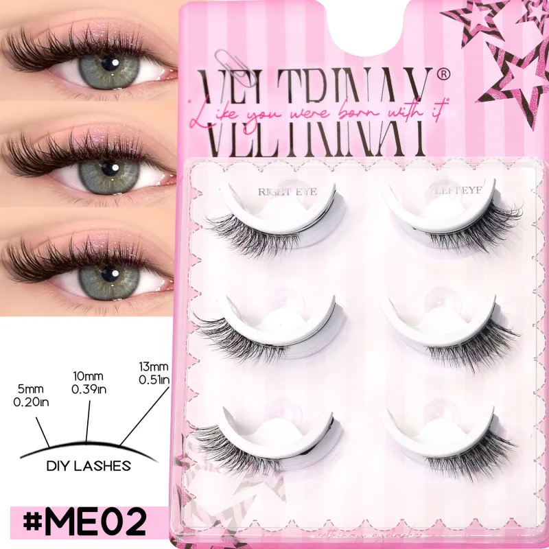 NO Glue Strips Lashes Natural Half Lashes Clear Band Short False Eyelashes Replaceable Eyelash Strips Eye Makeup — image 12