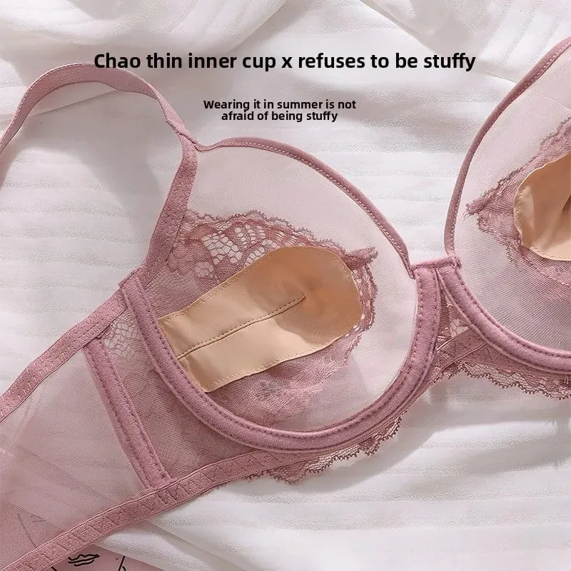 Ultra-Thin Women's Bra Full Cup Gathered Underwear Set for Flattering Bustline and Preventing Sagging No Side Breast Collection — image 6