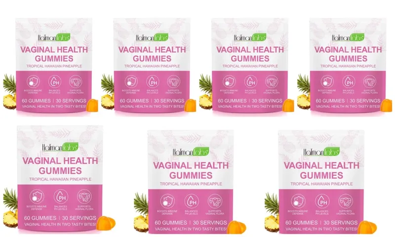 HolmanLabs Vaginális Egészségügyi gumicukor C-vitaminnal és probiotikumokkal támogatja a hüvelyflórát, segít kiegyensúlyozni a pH-szintet 60 gumicukor — image 13