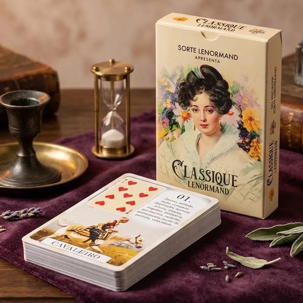 Double-embossed Cardstock 9*6cm Classique Lenormand Deck - 37 Vintage Style Divination Cards - Classic Portuguese Edition — image 3