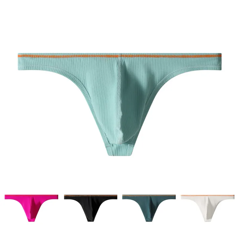 1pc Men Solid Thin Edge G-strings Sexy Thongs Elastic Low Rise U Convex Pouch Underwear Breathable Comfortable Panties — image 11