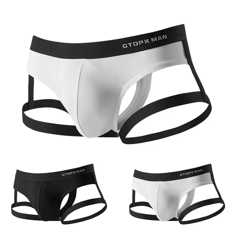 Sexy Men's Jockstrap Breathable Panties Bulge Pouch Briefs Elastic Backless Jockstrap Briefs Underpants Underwear Pump Man — image 7