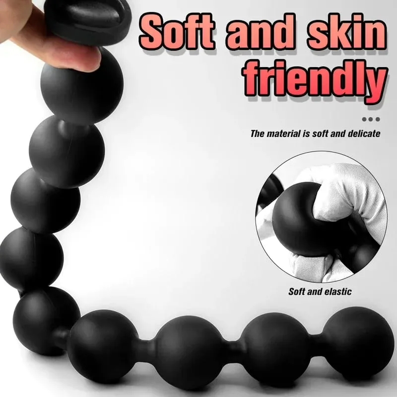45/55/66 cm Långa analpärlor Bollar Dildo Butt Plug Sexleksaker för män Kvinnor Vaginal Plug BDSM Onani Prostata Massage Buttplug — image 3
