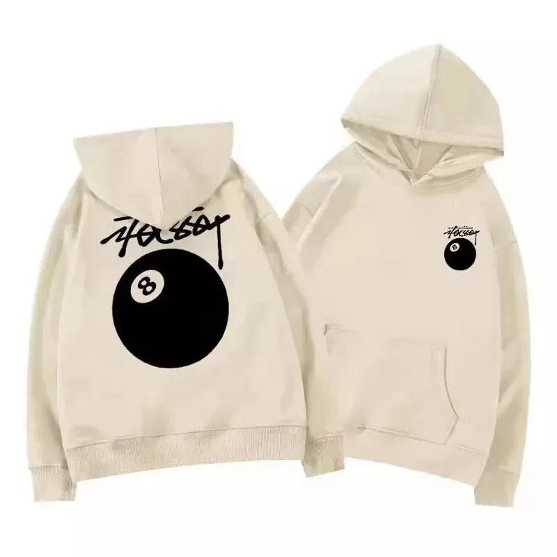 Bagong billiard print na kalye sa taglagas at taglamig na warm hooded sportswear soft casual top mataas na kalidad na kumportableng damit — image 3