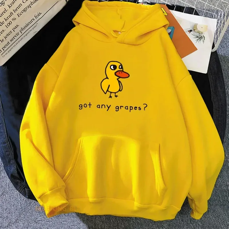The Duck Song Got Any Grapes Printed Hoodies Kawaii Cartoon Women Sweatshirts Winter Soft Comfortable Hooded Clothing Streetwear — image 13