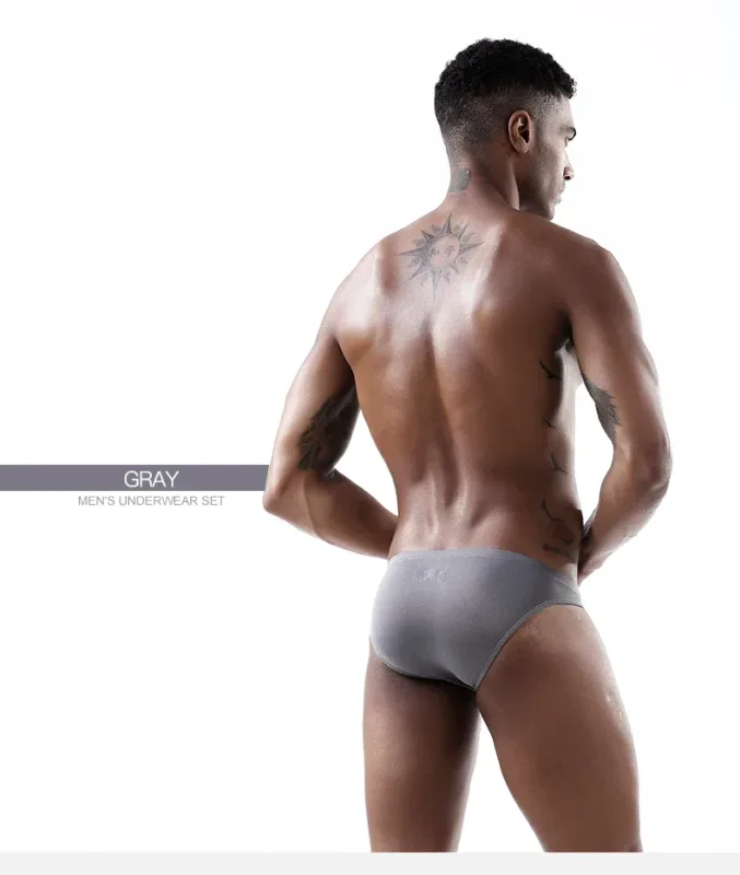 2PCS Men's Underpants Ice Silk Breathable Sexy Thin U Convex Transparent One Piece Low Waist Triangle Shorts Head — image 11