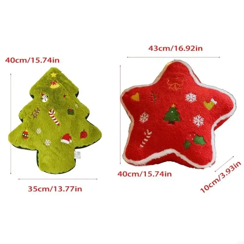 Plush Pillow Christmas Cushion for Bedroom and Sofa Decors Soft Stuffed Throw Pillow Holiday Decoration for Kids and A2UB