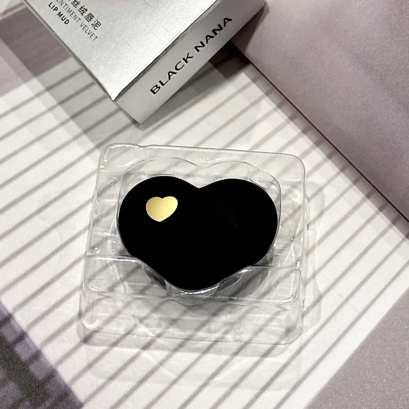 Mini preto prata coração veludo fosco batom labial lama gloss nude à prova d' água duradoura tonalidade labial maquiagem cosmética — image 5