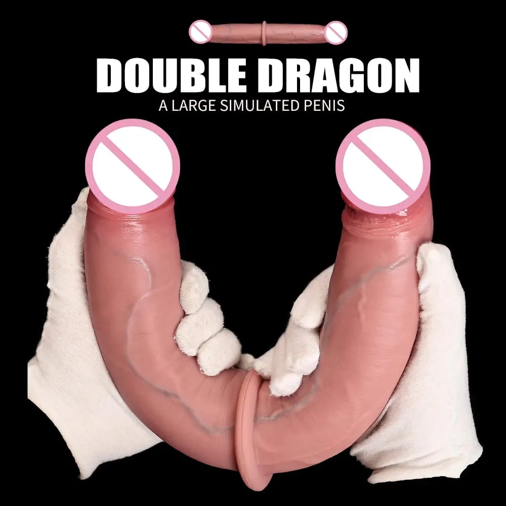 Vibrador de ponta dupla realista, dupla face, grande, longo e grosso, com veias, vaginal, anal, enorme, pênis adulto, brinquedos sexuais para lésbicas — image 2