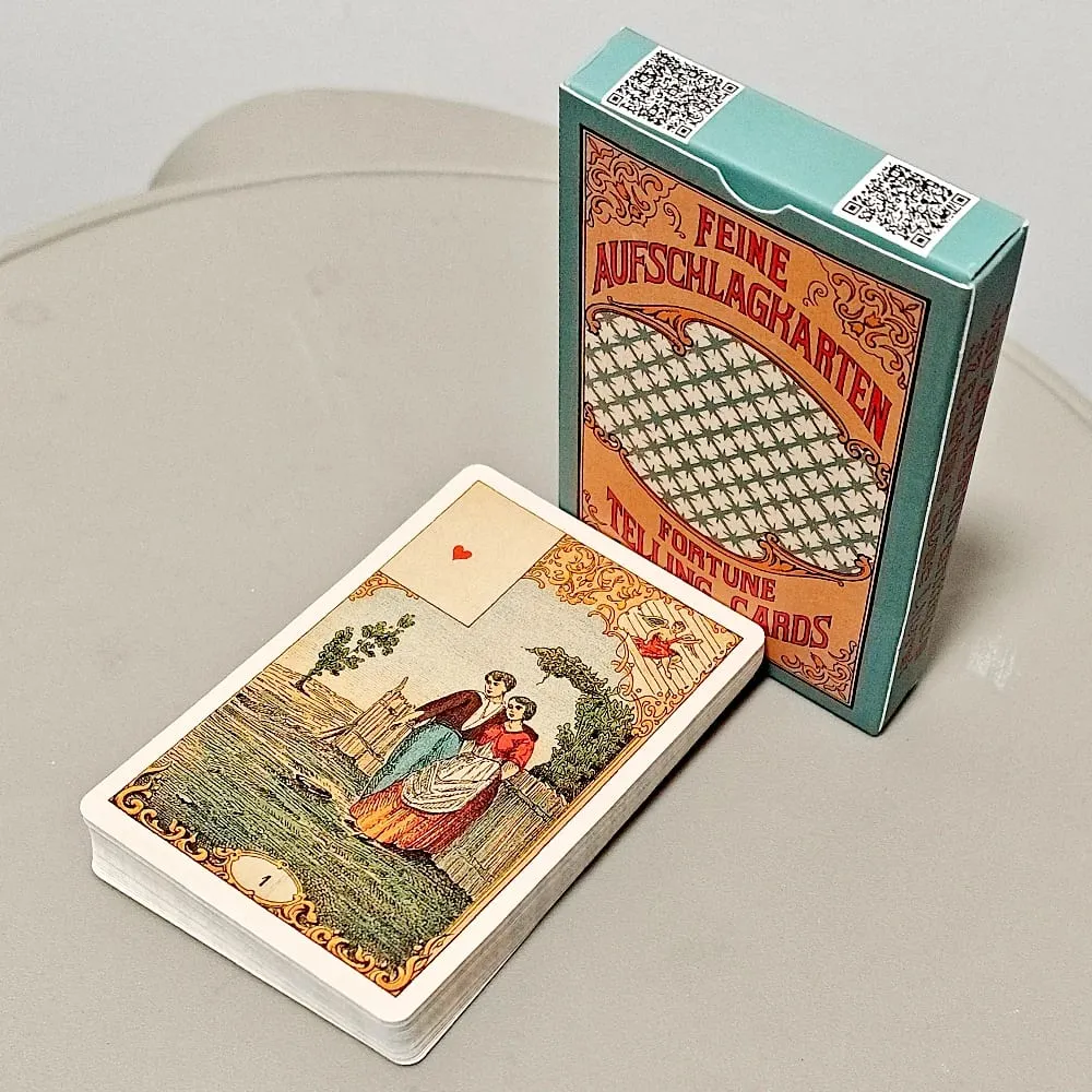 Vintage Antique Destiny Fortune Telling Cards 9*6cm 32-Card Oracle Deck Le Jeu Du Destin Antique Traditional Cartomancy Cards — image 1