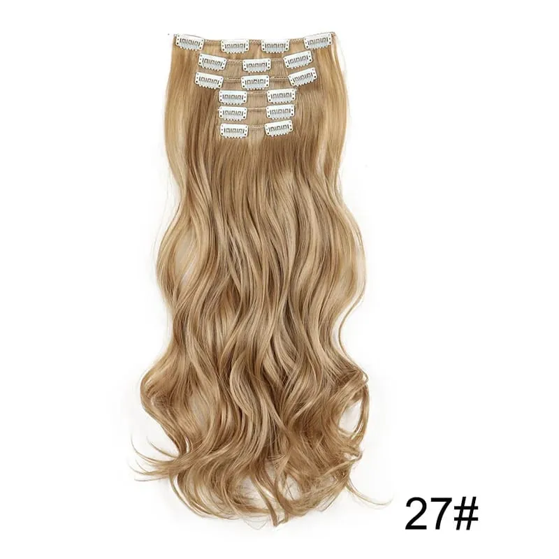 22Inch Synthetic 6pcs/set Long Curly Hair Extension Thick Soft Hairpiece for Short Hairline Coverage for Women Daily Use — image 20