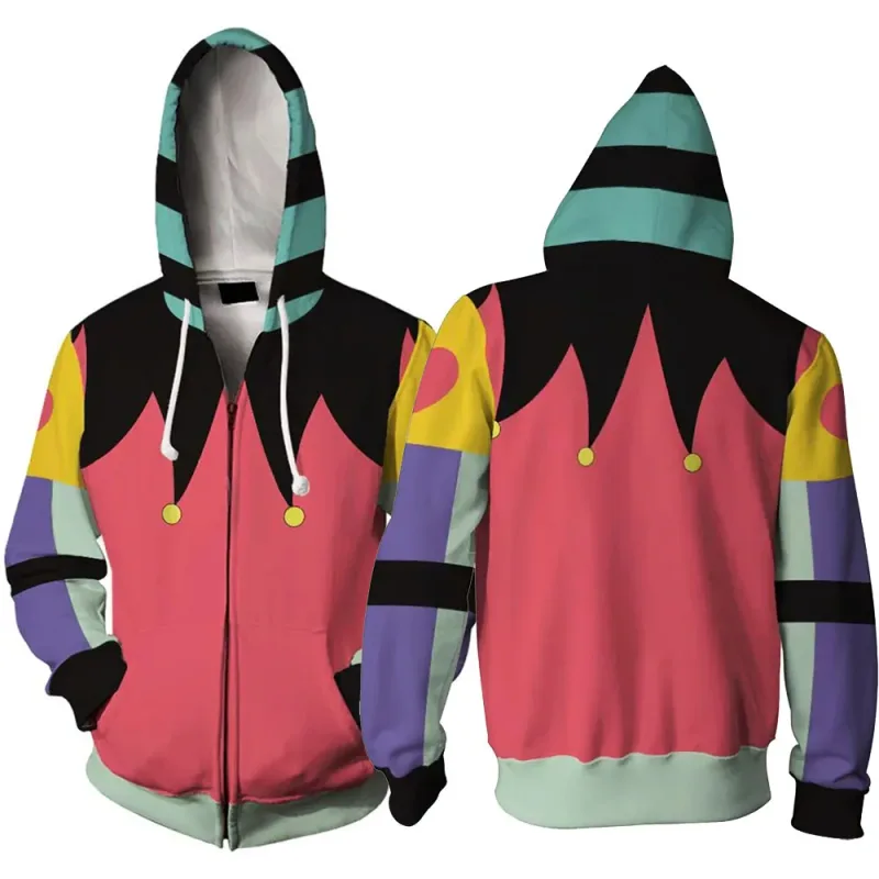 Helluva Boss Fizzarolli Cosplay Zip-up Hoodie Long Sleeve Fashion Fleece Winter Sweatshirts Men Women Zipper Hooded Pullovers