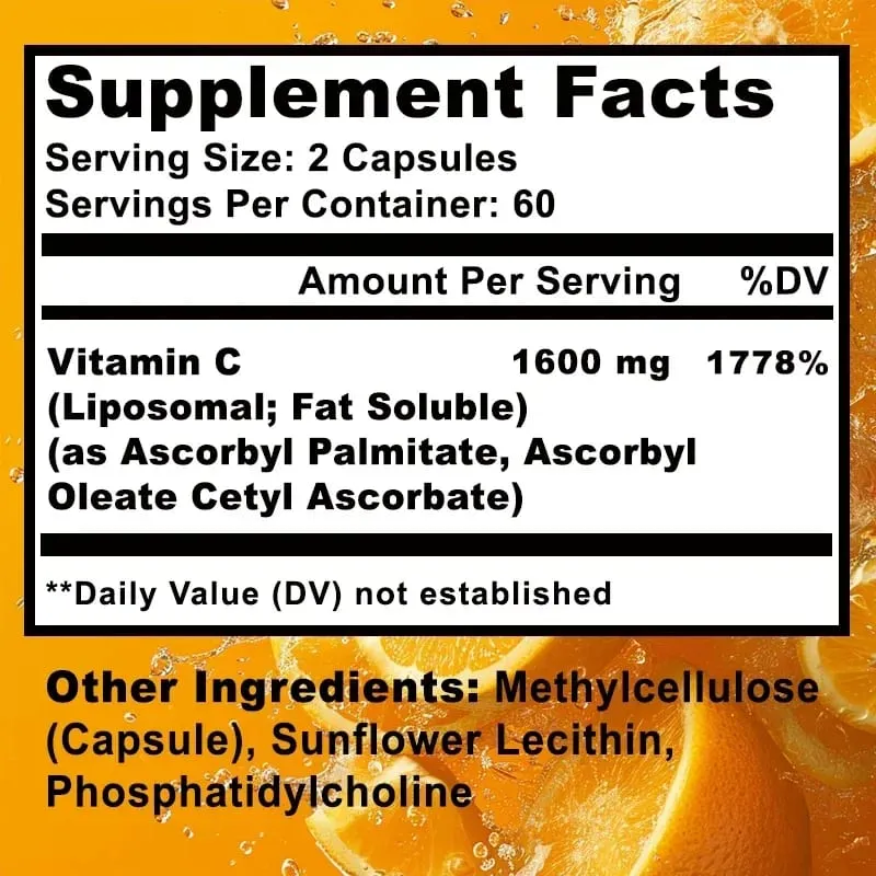 Liposomales Vitamin C – Immununterstützung, fördert die Kollagenproduktion, fördert die Fettauflösung, Antioxidans — image 2