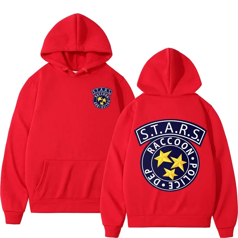 Limited Resident Evil Logo Graphic Hoodies Men's Harajuku Y2k Long Sleeve Sweatshirts Male Fashion Cool Casual Hoodie Streetwear