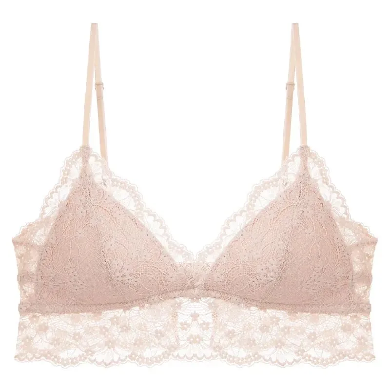 Thin Lace Underwire Bra for Women Intimates Lingerie Top Elegant Ladies Thin Underwear Daily Female Bralette — image 3