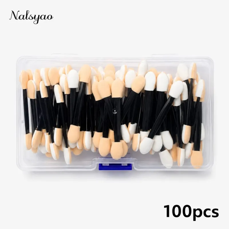Applicator 50/100/200PCS Disposable Dual Sides Eye Shadow Sponge Applicators with Container Length Eyeshadow Brushes Makeup — image 8