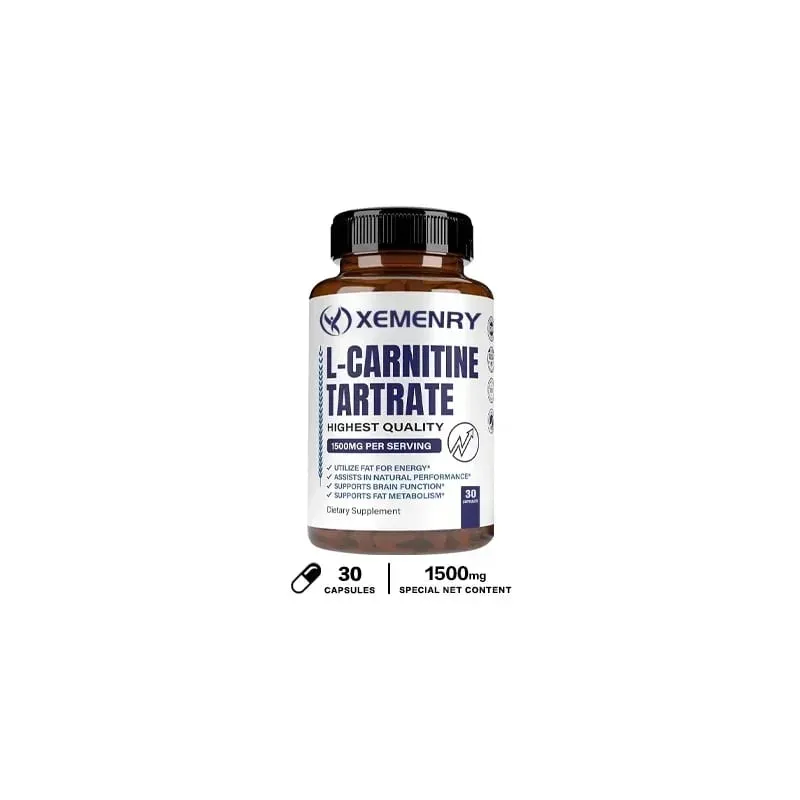 Capsules premium de tartrate de L-carnitine 1500 mg - La production d'énergie naturelle soutient le métabolisme