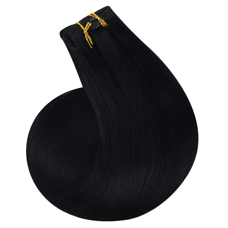 VeSunny Clip In Hair Extensions Human Hair 8 PCS Weft 140G-160G Hair Remy Hair Full Head Clip In Hair Extensions 8 PCS Weft