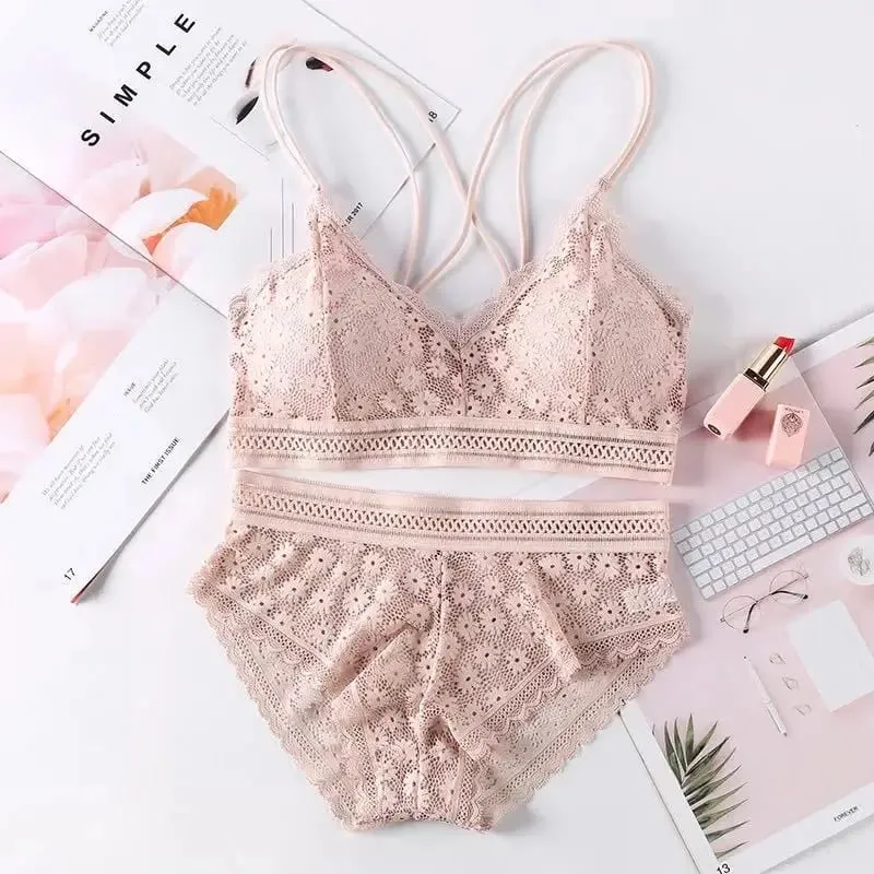 Lingerie feminina push-up sutiã conjunto de roupa interior sexy conjunto de lingerie de renda conjunto de roupa interior feminina sutiã de renda calcinha sem costura — image 12