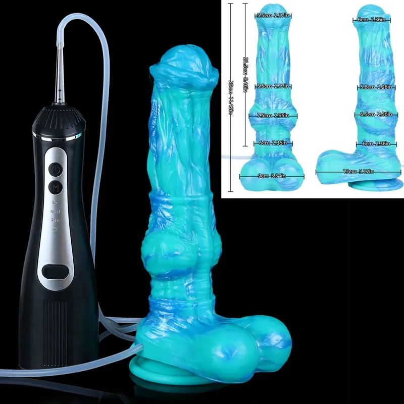 Silicone Electric Squirting Fantasy Dildos με βεντούζα Μασάζ προστάτη εκσπερμάτωσης πέους σεξουαλικά παιχνίδια για γυναίκες άνδρες — image 32