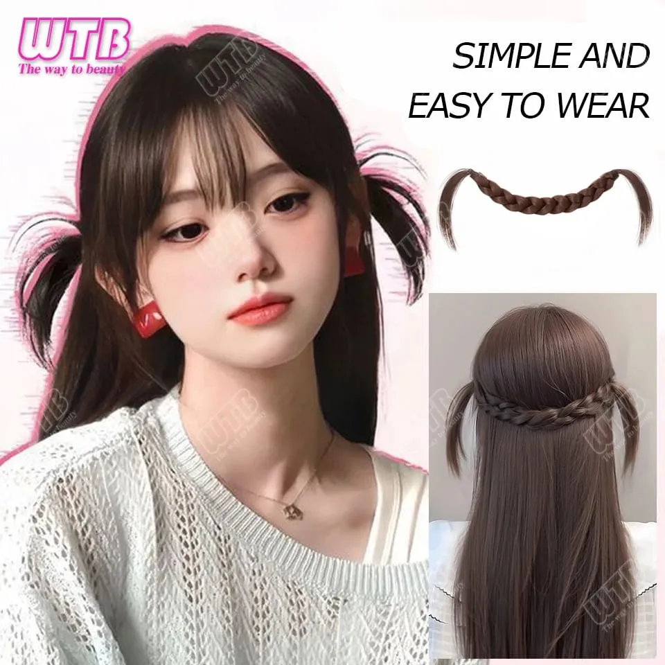 Synthetic Hair Accessories Wig Hair Accessories Cute Headdress Natural Fluffy Braided Modeling Dress up Fake Braids Wig — image 2