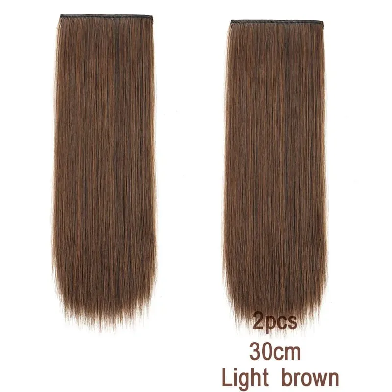 2pcs Synthetic Overhead Hair Clip Style Hair Invisible Extension Increases Hair Volume Hair The Top of Hairpiece for Women — image 17