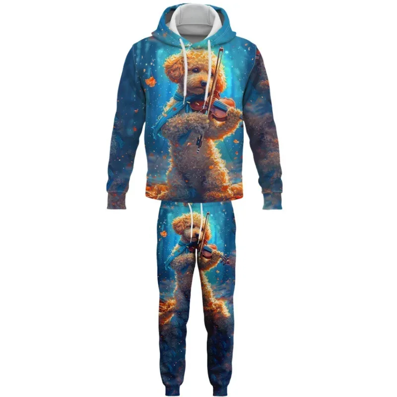 Fashion Animals Dog 3D Printed Autumn Hoodie Suit Men Sweatshirts Sweatpants Casual Two Piece Tracksuit Set Men's Clothing — image 15
