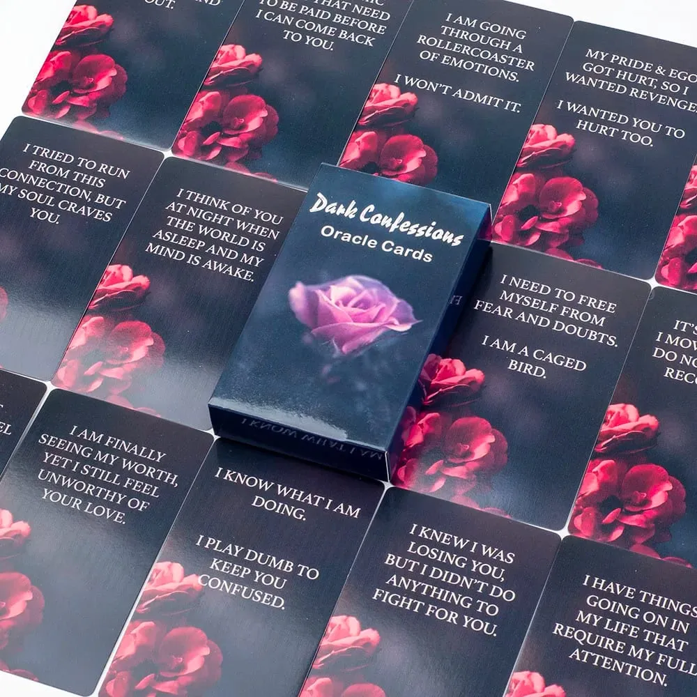 Dark Confession Twin Flame Oracle Cards 50Pcs Love Keywords & Messages Deck for Self-Reflection And Guidance — image 1