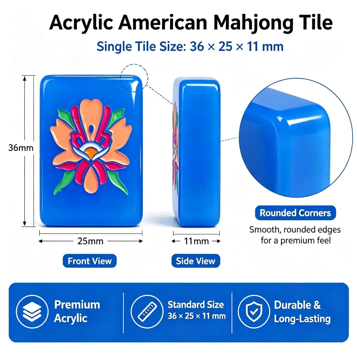 160Pcs 36mm American Mahjong Set Acrylic Mahjong Game Tiles Modern Minimalist Waterproof Durable Travel Board Game Gift — image 2