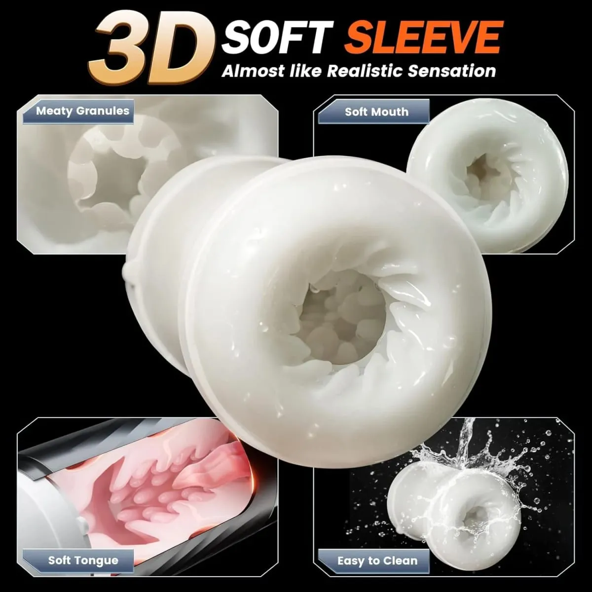 4 IN 1 Telescopic Sucking Licking Masturbator Cup Vagina Masturbation Blowjob Adults Sex Toy for Men Piston Automatic Mastubator