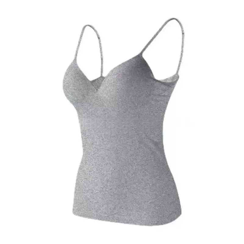 Solid Padded Bra Sexy Women Tops Camisole Top Women Vest Women Camisole with Built in Bra Cami Top Vest Tank Top — image 5