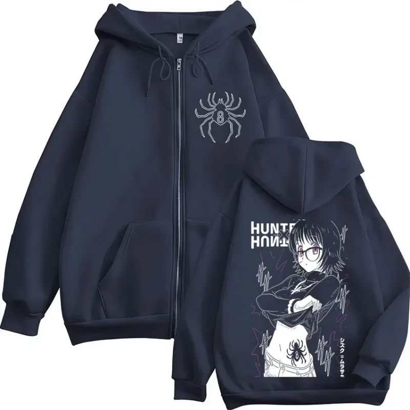 Anime Hunter X Hunter Spider Phantom Troupe Shizuku Zipper Hoodies Men Women Oversized Casual Zip Up Hooded Sweatshirts Jackets — image 4