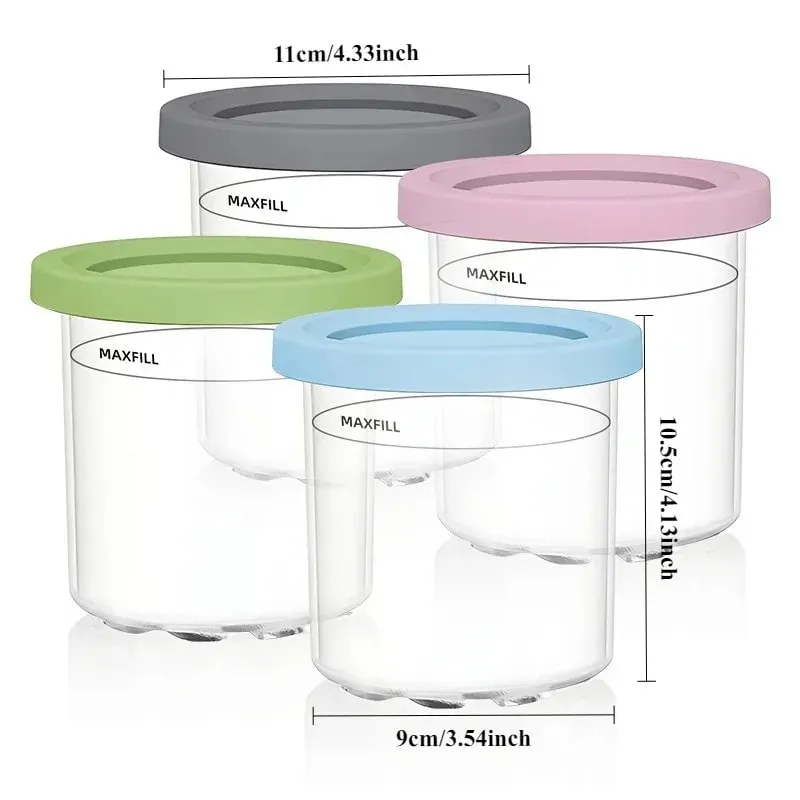 1pc/4pcs Creami Pint Container Compatible with Ninja Creami NC301/500/501/700/701 Replace Part for Ninja Swirl Ice Cream Maker