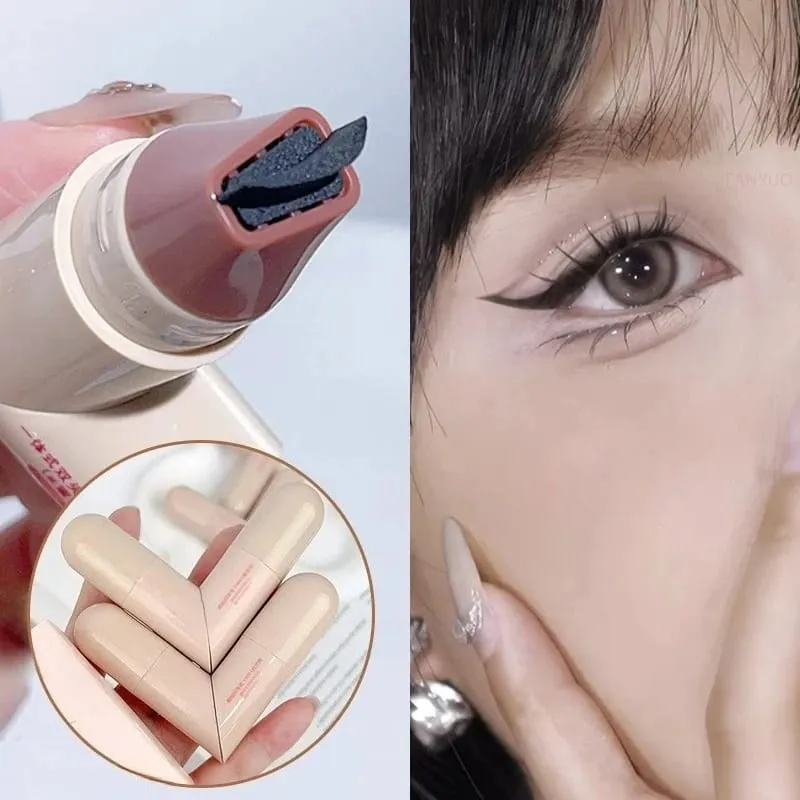 Waterproof Double-Wing Integrated Eyeliner Stamp - Sweat Proof & Long Lasting Easy to Use for Beginners Lazy Makeup Stencil — image 1