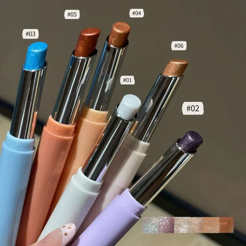 Punk Purple Metallic Eyeshadow Stick Waterproof Lasting Pearlescent Glitter Eye Shadow Highlight Eyeshadow Fine Shiny Eye Makeup — image 5
