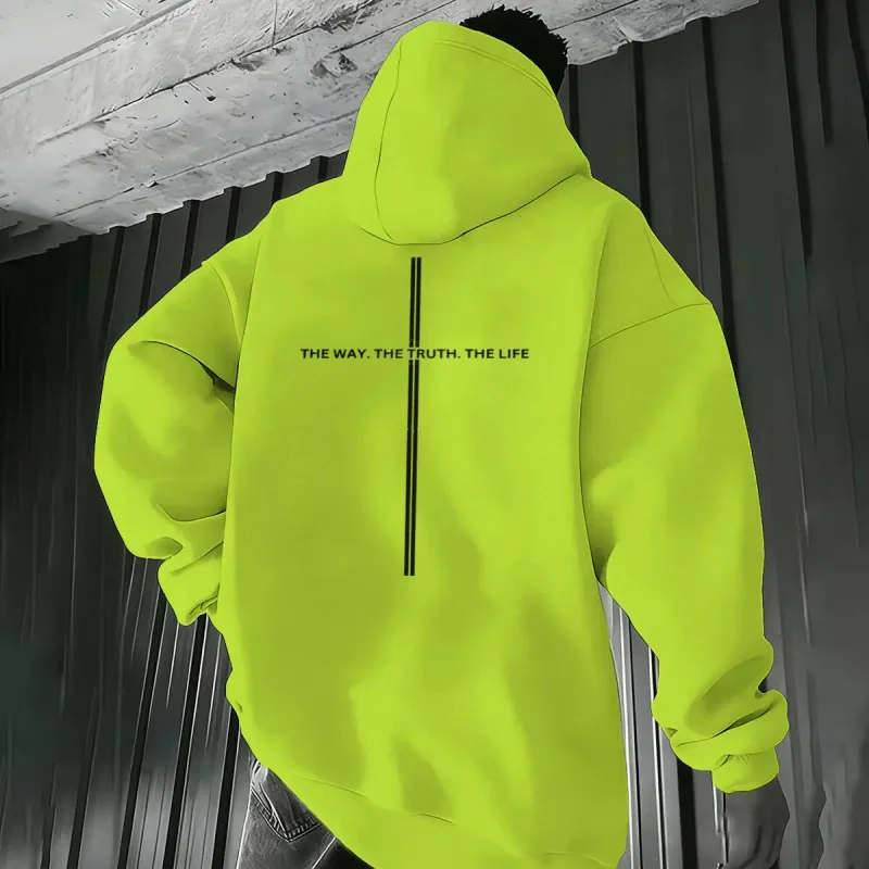 Christianity Jesus Men Women Hoodies Luminous Style Letter "The Way The Truth The Life" Casual Hoody Unisex Bible Verses Hoodie — image 5