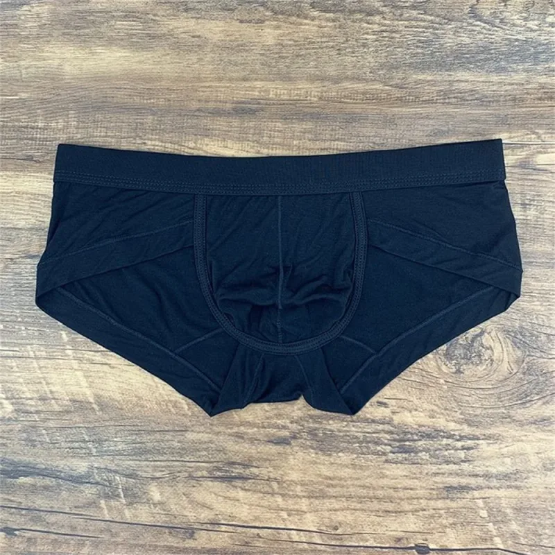 Cuecas masculinas sexy modal rosa, simples e confortável, bolsa convexa em u, cintura baixa, slim fit, plus size, cuecas masculinas — image 4