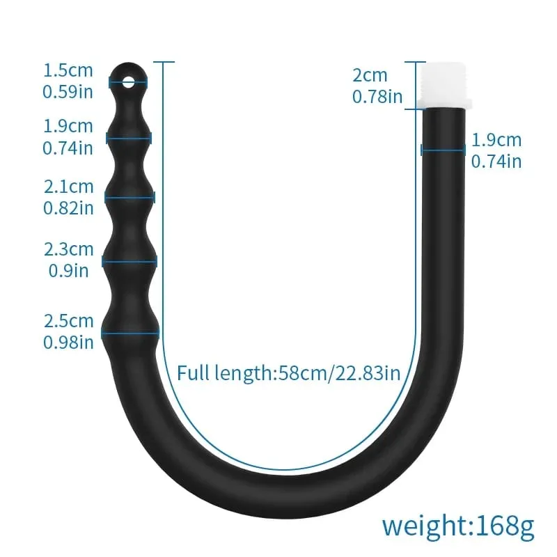Silicone longo 58cm contas anais plug dilatador douche enema vagina kit de limpeza buttplug seringa cabeça de chuveiro brinquedo sexo gay para casais — image 10