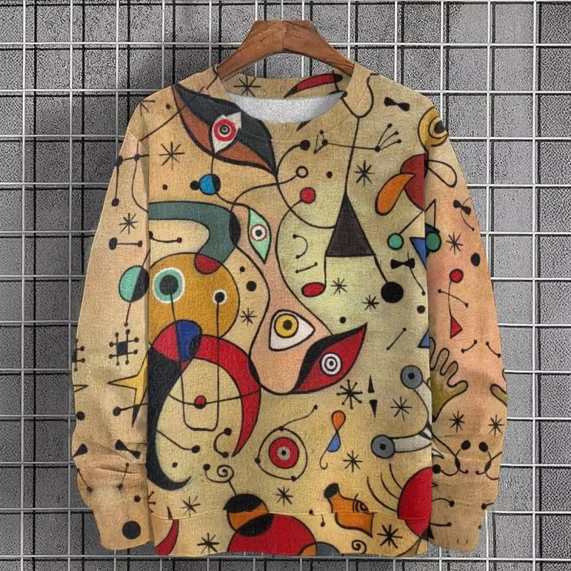Mga Graphic na Sweatshirt ng Kalalakihan Para sa Mga Lalaki Graffiti Pullover Long Sleeve Sweatshirt Crew Neck Fashion Pang-araw-araw na Kaswal na Bakasyon sa Bakasyon Bago — image 14
