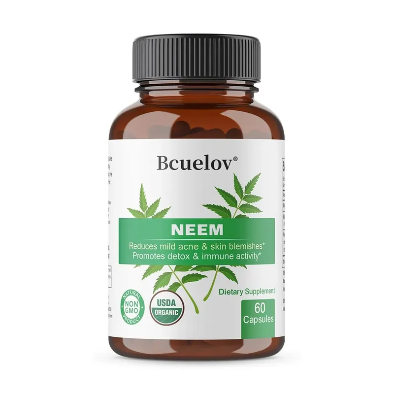 Organic Neem Capsules - Herbal Acne Supplements Supporting Clear Skin and Detox - Vegan Non-GMO Gluten Free — image 8