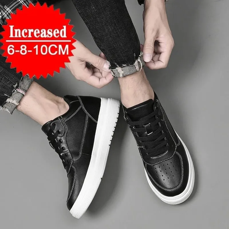 High Quality Men Sneakers Elevator Shoes for Men Fashion Casual Shoes Comfortable Leather Sports Shoes Height Increase 6/8/10cm — image 5